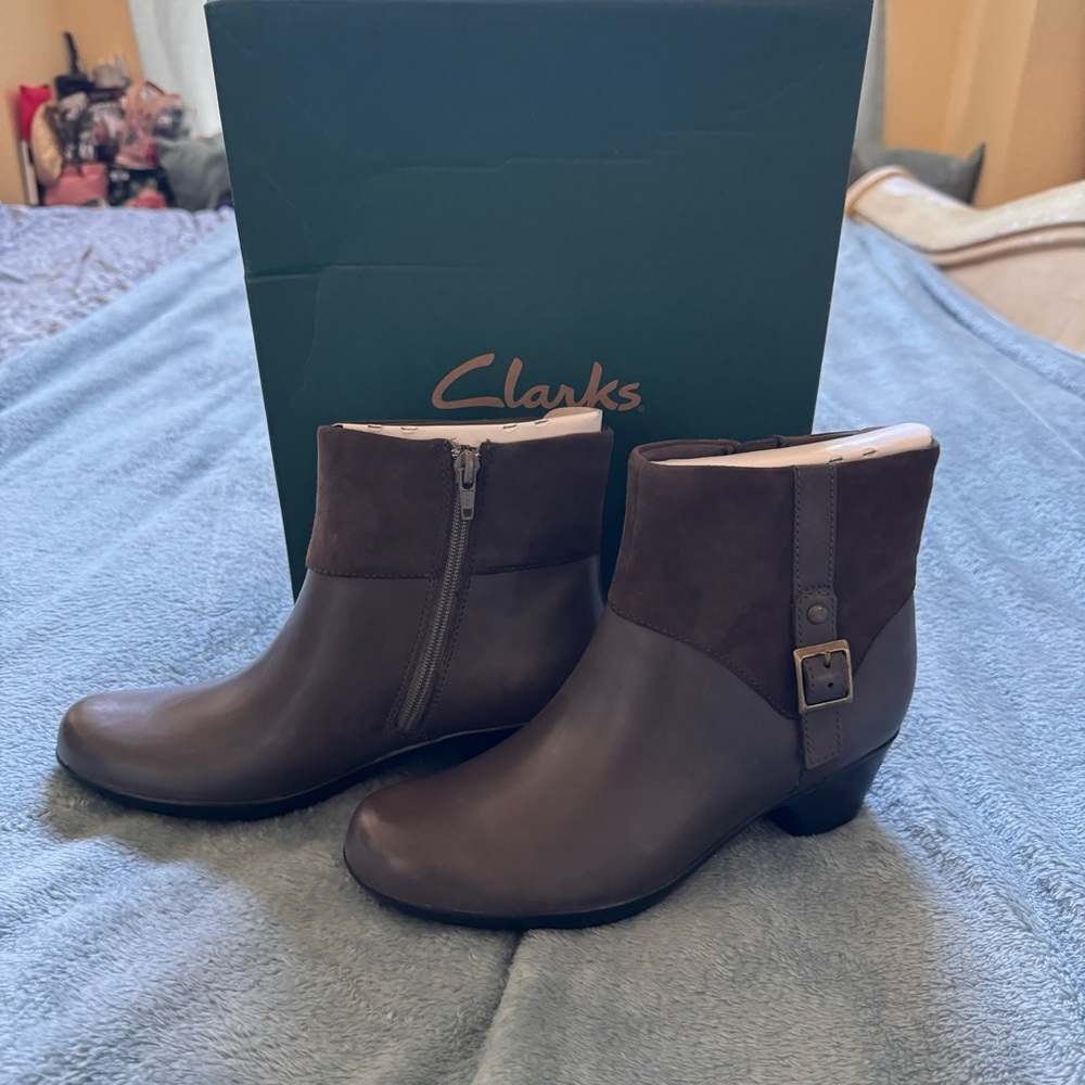 Clarks Booties NWT - New in Box Gray